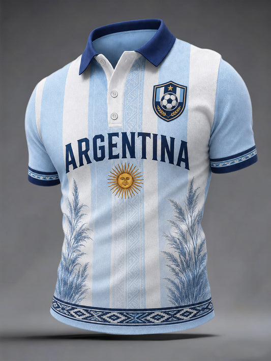 Men's Gift For Football Fans Print Casual Polo