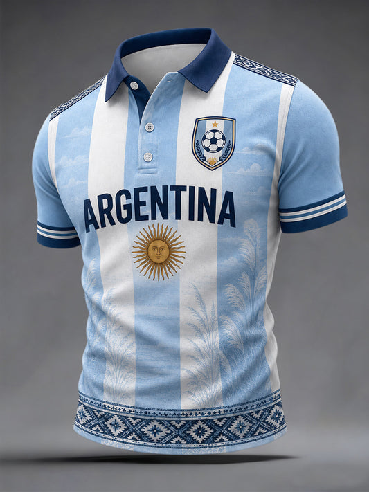 Men's Gift For Football Fans Print Casual Polo