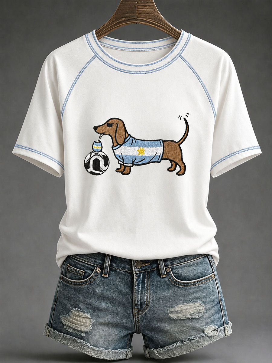 Women's Argentina Football Print Casual T-shirt