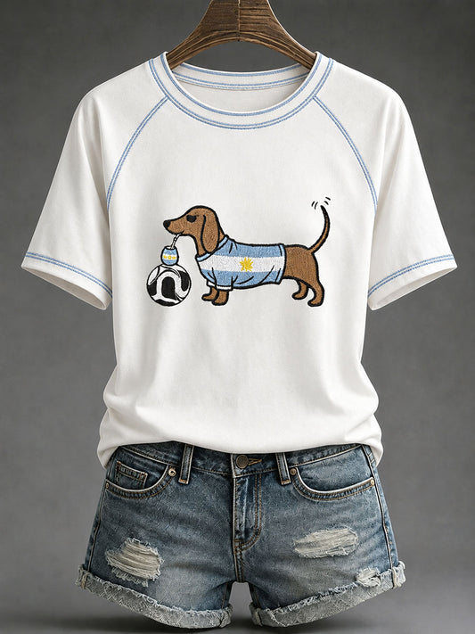 Women's Argentina Football Print Casual T-shirt