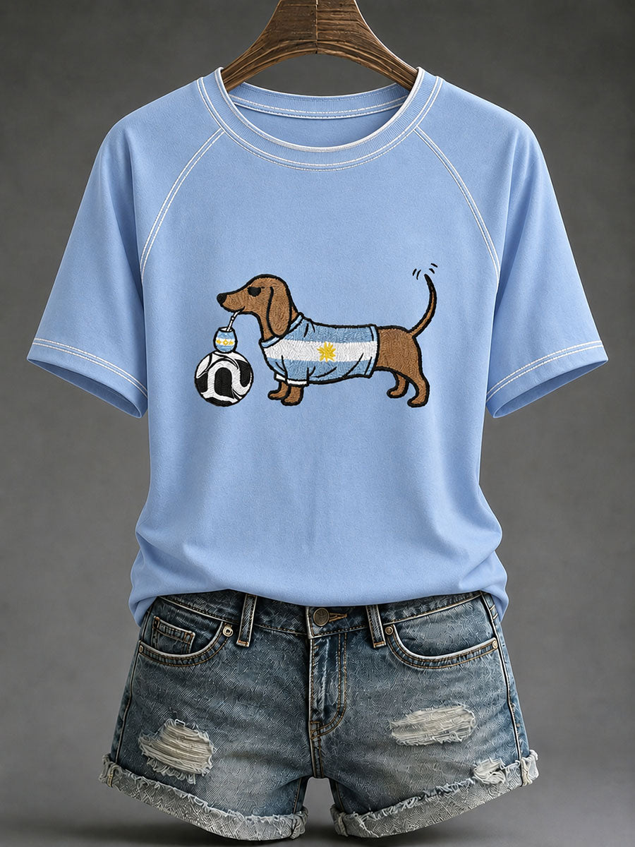 Women's Argentina Football Print Casual T-shirt