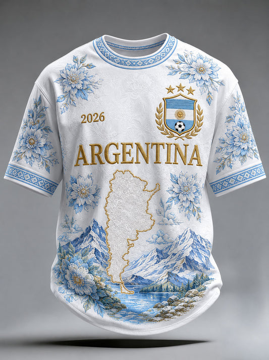 Men's Argentina Football Print Casual T-shirt