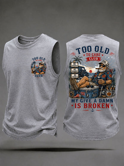 Men's 'my give a damn is broken' tank tops