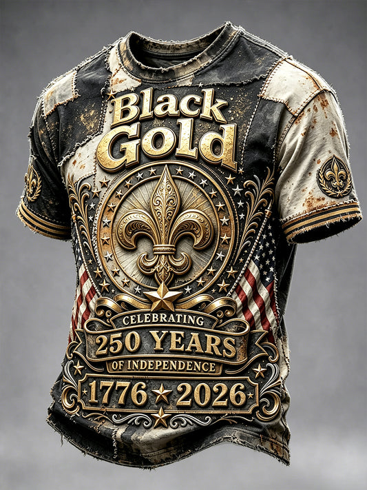 Men’s US New Orleans Saints American Football Retro Patchwork Print Casual T-shirt