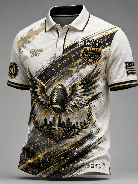 Men's The 60th Anniversary Of The New Orleans Saints Team Short Sleeve Shirt