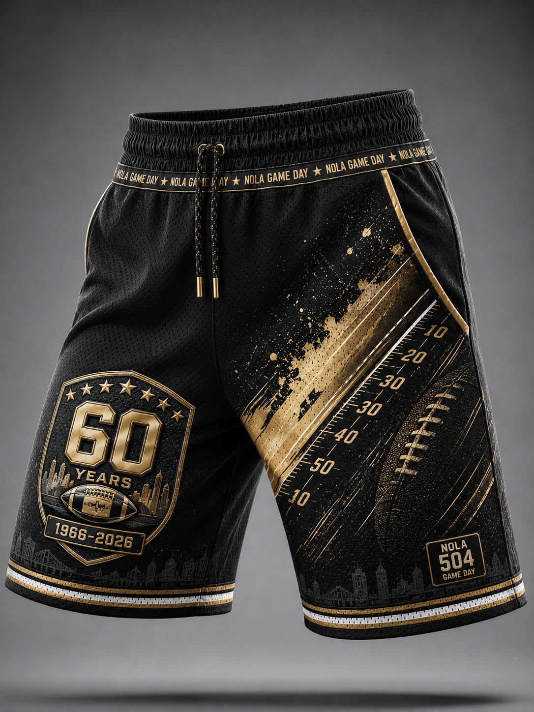 Men's The 60th Anniversary Of The New Orleans Saints Team Shorts