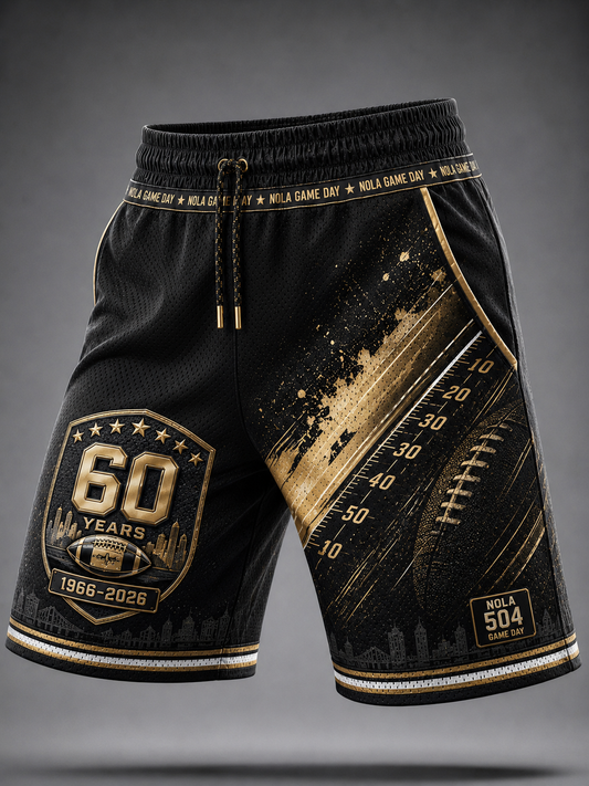 Men's The 60th Anniversary Of The New Orleans Saints Team Shorts