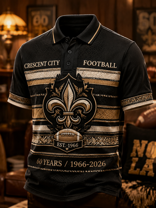 Men's The 60th Anniversary Of The New Orleans Saints Team Short Sleeve Shirt
