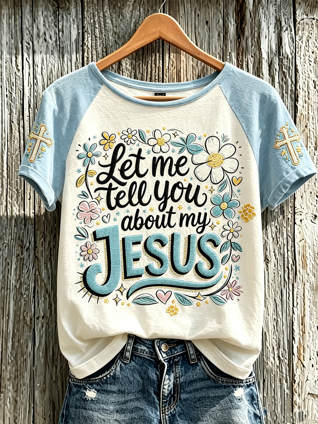 Women's Faith Slogan Pattern Printed Leisure Round Neck Short sleeve T-shirt