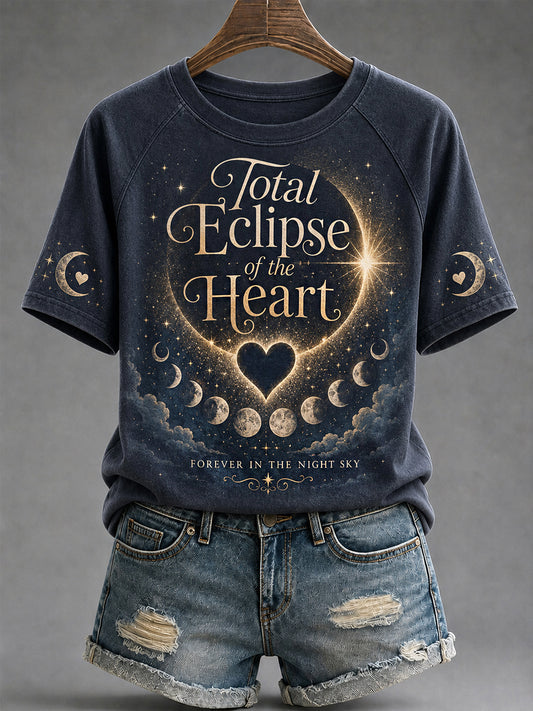 Women's Total Eclipse Of The Heart Print Casual Tee