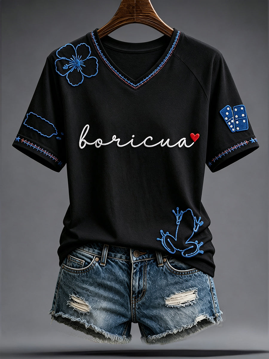Women's Puerto Rico Art Printed T-Shirt