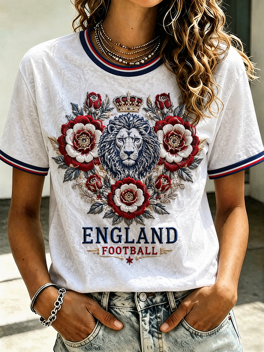 Women's UK Football Lover England Printed short-sleeved T-shirt