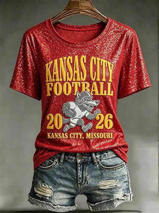 Women's Football Game Printed T-Shirt