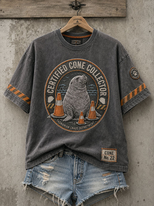 Women's Funny Neil The Seal Printed T-shirt