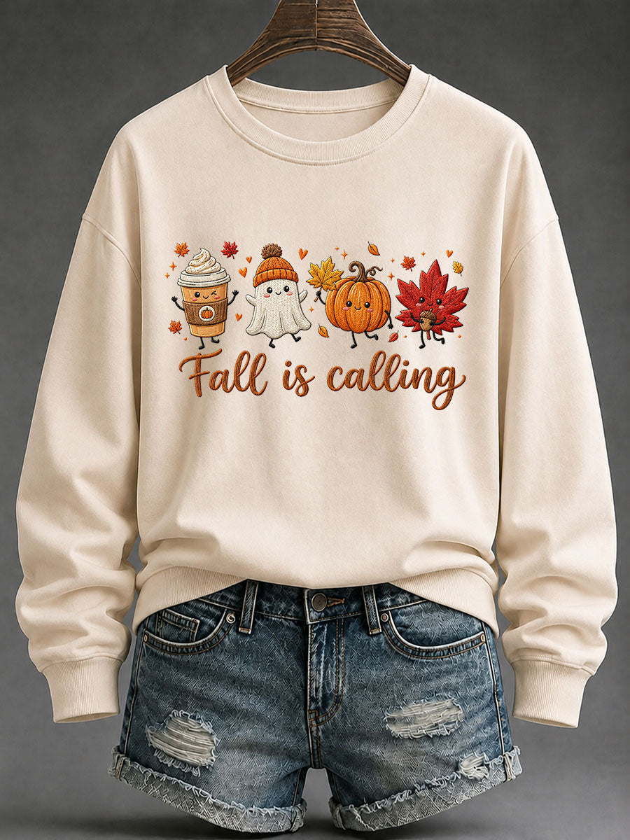 Women's 'Fall Is Calling' Printed Casual Sweatshirt