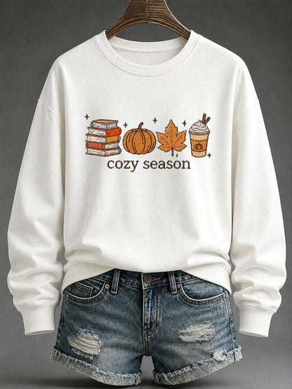Women's Cozy Season Printed Casual Sweatshirt