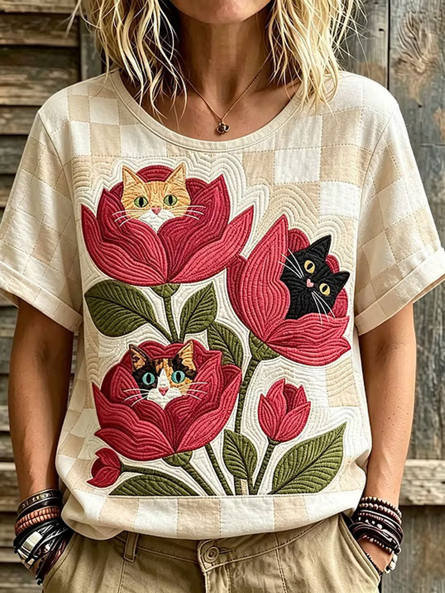 Women's Elegant Cotton-Linen Top