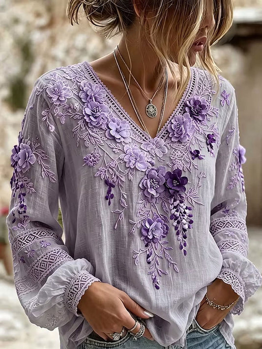 Women's Elegant Cotton-Linen Top