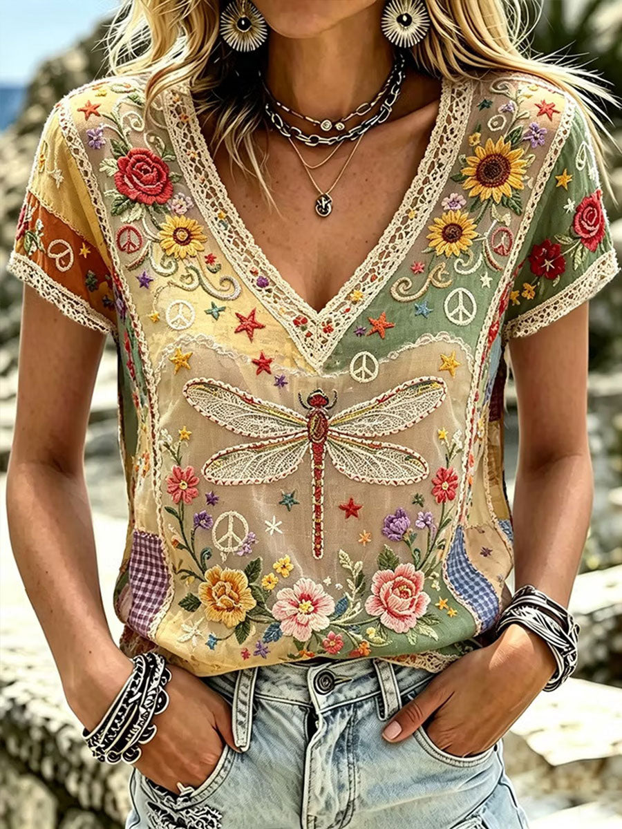 Women's Elegant Cotton-Linen Top