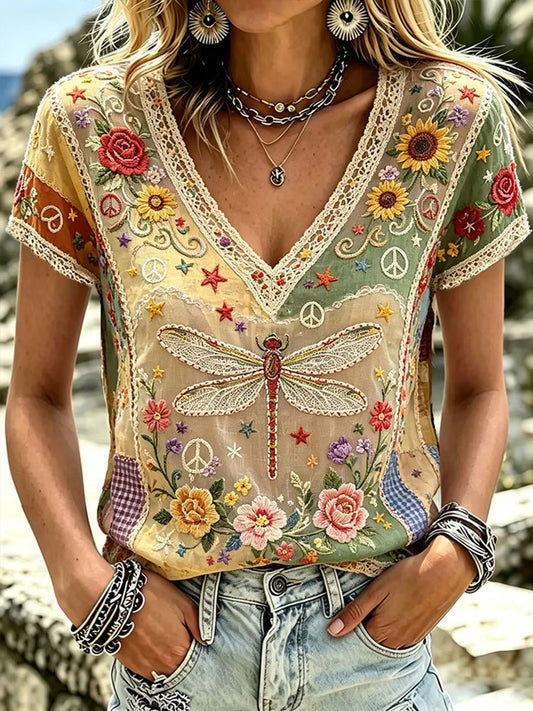 Women's Elegant Cotton-Linen Top