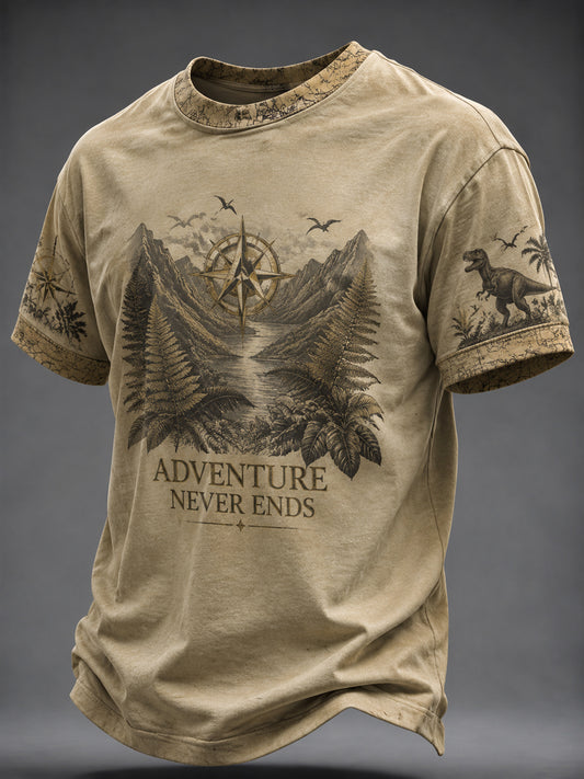 Men's ADVENTURE NEVER ENDS Printed T-shirt