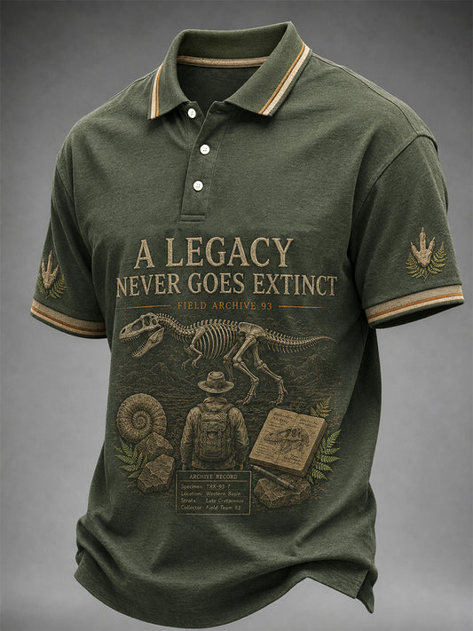Men's Rip NZ Jurassic Legend Print Casual Polo