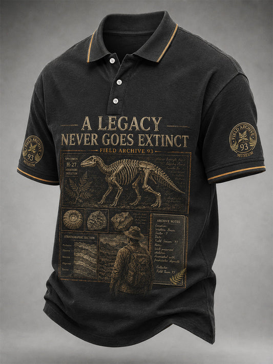 Men's Rip NZ Jurassic Legend Print Casual Polo