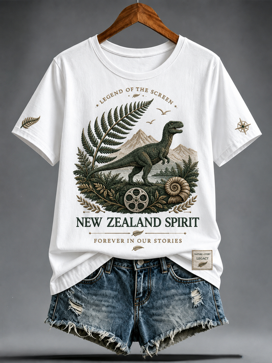 Women's Rip NZ Jurassic Legend Printed short-sleeved T-shirt