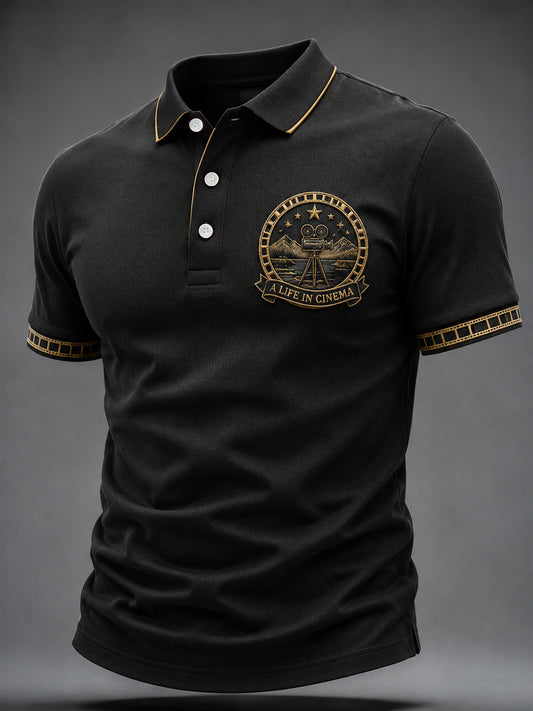 Men's A LIFE IN CINEMA Print polo shirt