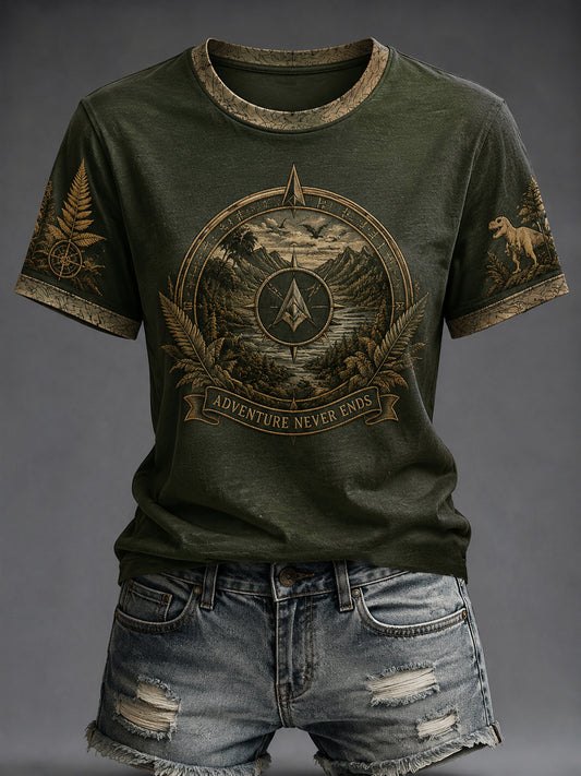 Women's ADVENTURE NEVER ENDS Printed T-shirt