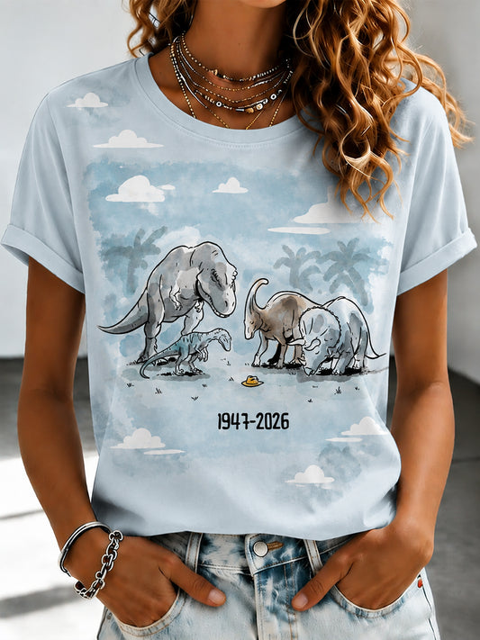 Women's 1947-2026 Memorial Vintage Dinosaur Graphic T-shirt