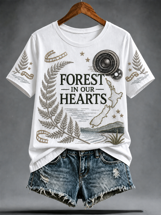 Women's Rip NZ Jurassic Legend Printed short-sleeved T-shirt