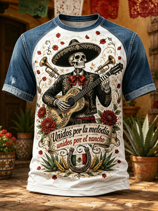 Men's Mexican Independence Day Commemorative Graphic Print T-Shirt