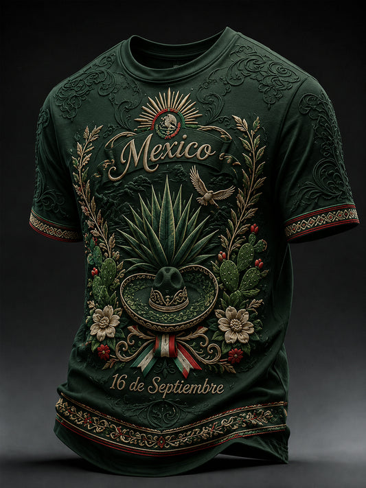 Men’s Mexico Independence Day Print Casual Short-Sleeve T-Shirt