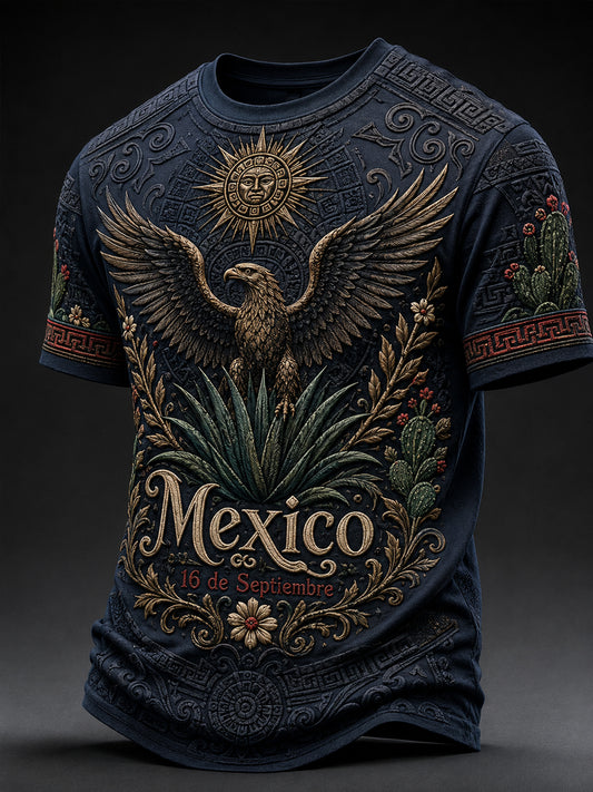 Men’s Mexico Independence Day Print Casual Short-Sleeve T-Shirt