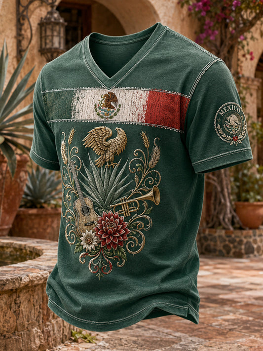 Men's Mexican Independence Day Commemorative Graphic Print T-Shirt