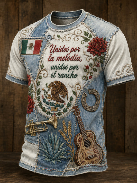 Men's Mexican Independence Day Commemorative Graphic Print T-Shirt