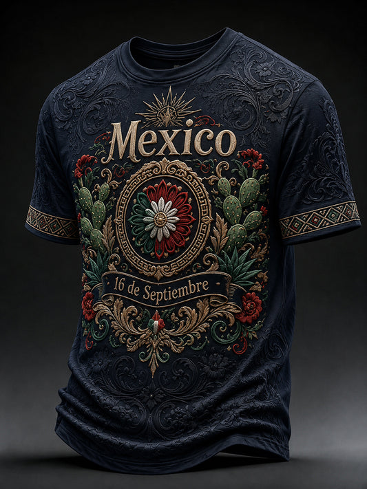 Men’s Mexico Independence Day Print Casual Short-Sleeve T-Shirt