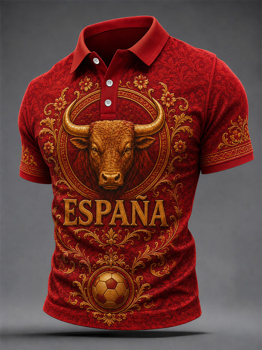 Men's Gift For Football Fans Print Casual Polo