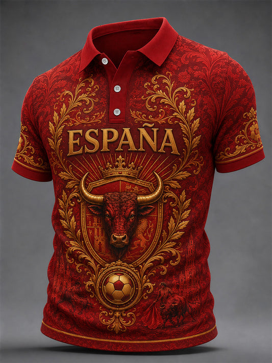 Men's Gift For Football Fans Print Casual Polo