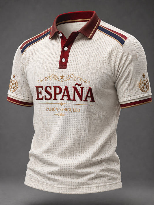 Men's Spanish Football Print Casual Top