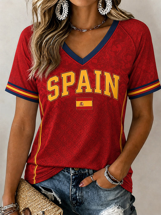 Men's Spain Print Casual Tee