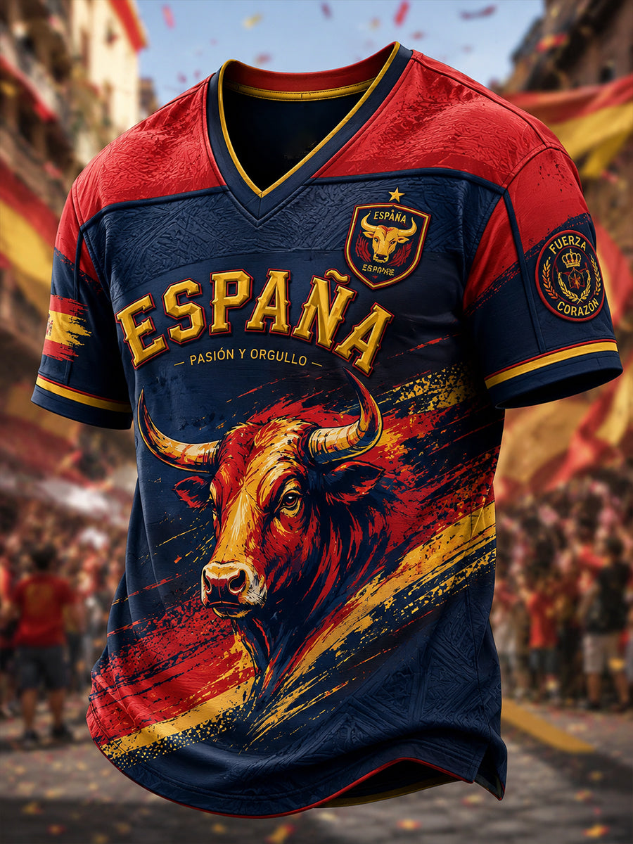 Men's Spain V-neck T-shirt
