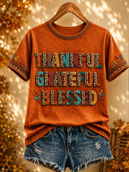 Women's Fall Printed short-sleeved T-shirt