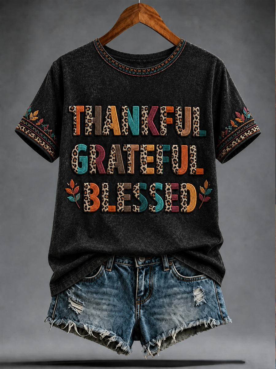 Women's Fall Printed short-sleeved T-shirt