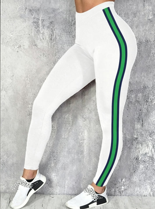 Women's Floral Abstract Seattle Football Support Print Casual Leggings
