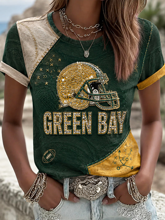 Green & Gold Football Fan Tee