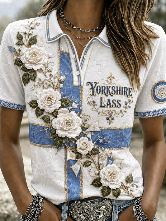 Women's Yorkshire Day Short-Sleeved T-Shirt Polo T-Shirt