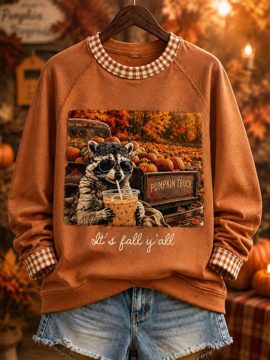 Women's Thanksgiving Pumpkin Maple Leaf IT'S FALL Y'ALL Sweatshirt