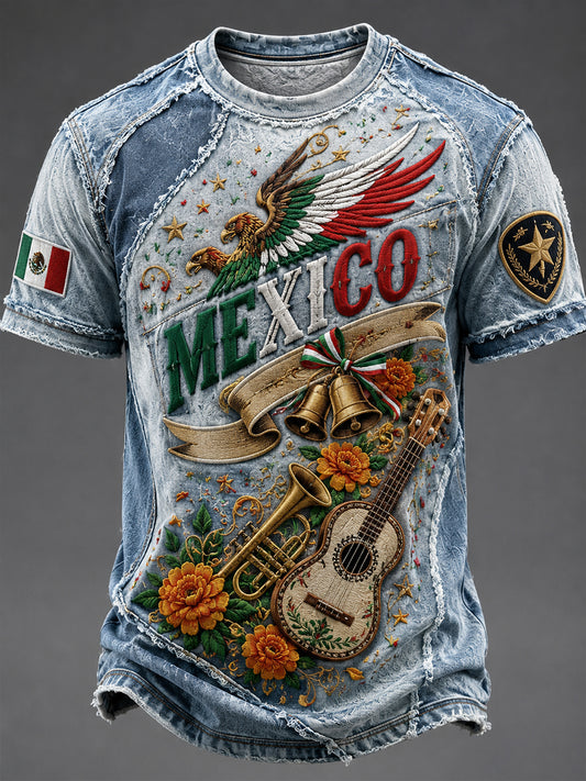 Men's Mexican Independence Day Commemorative Art Print T-shirt